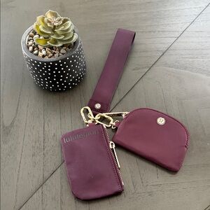 Lululemon Athletica Plum Key & Card Holder Set